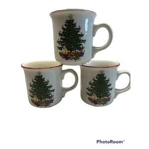 Cuthbertson Original Christmas Tree Made In England Coffee Mug Set Of 3